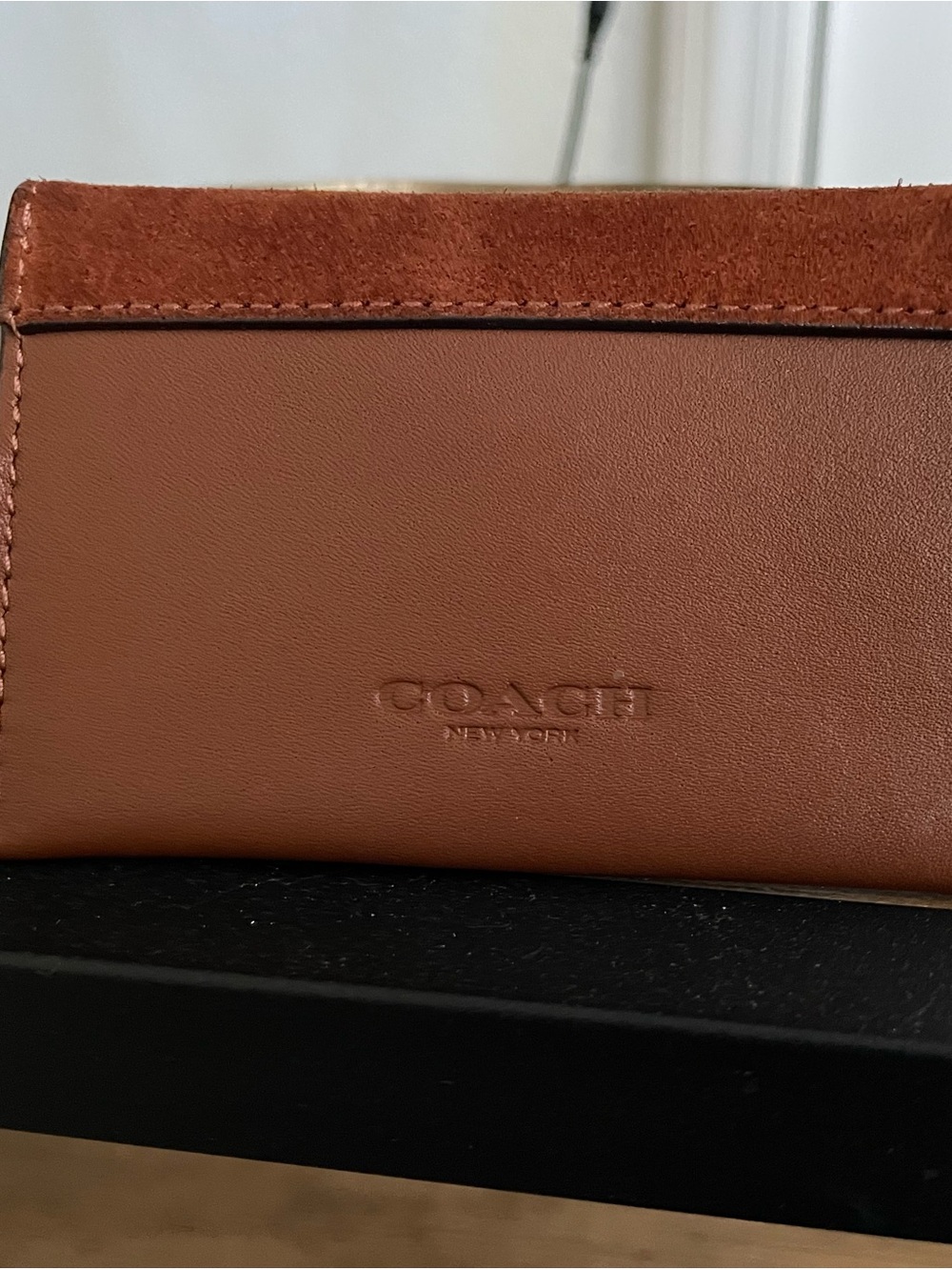Coach Brown Leather & Suede Turn-Lock Wallet Attachment - Picture 2 of 3